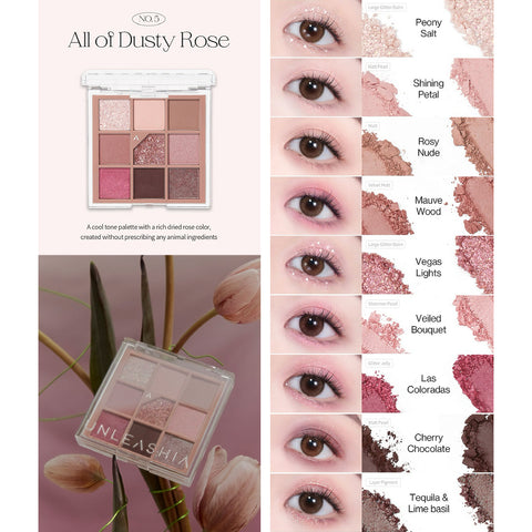 Unleashia Glitterpedia Eye Palette No.5 All of Dusty Rose